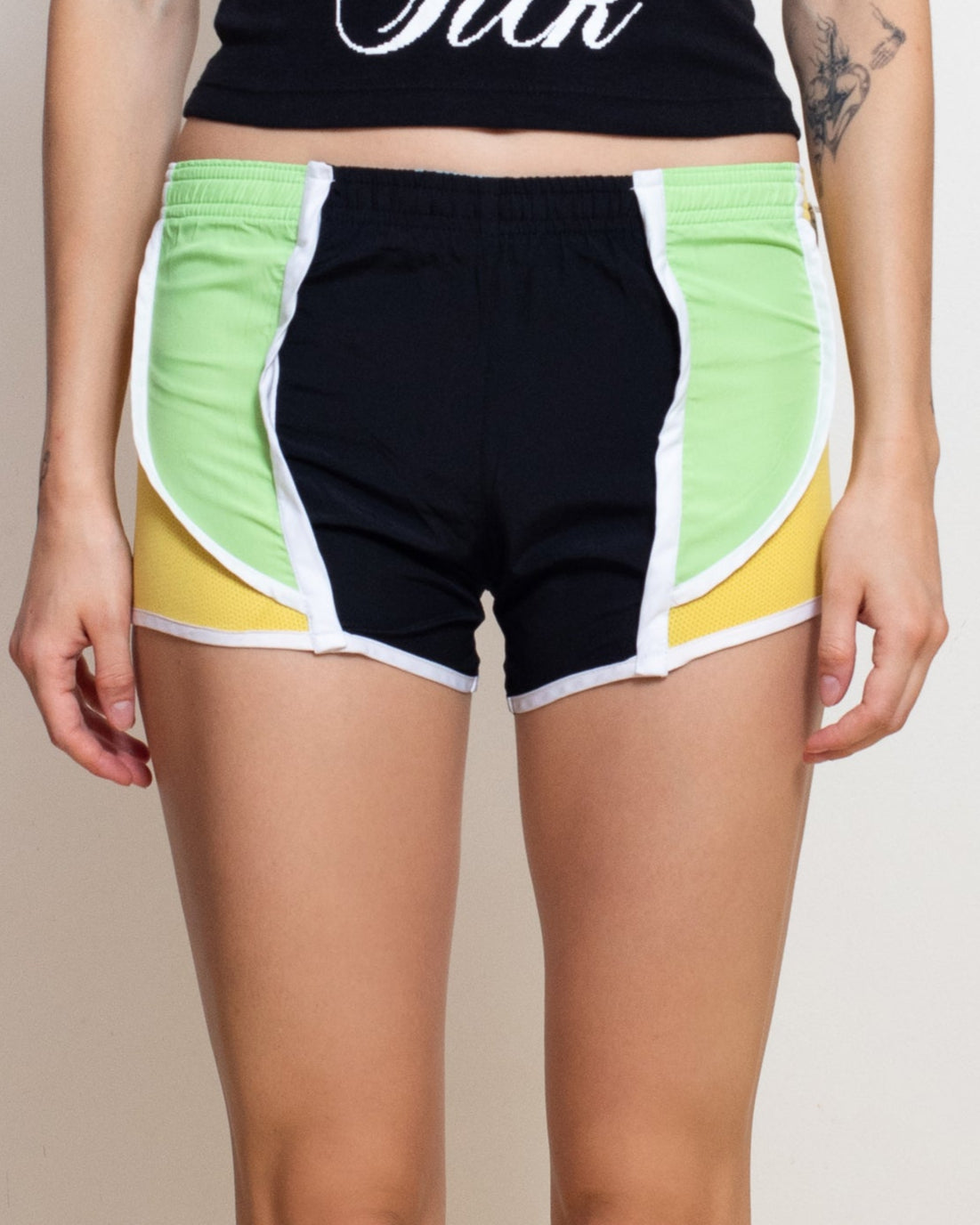 Yellow + Green Mini Split Short